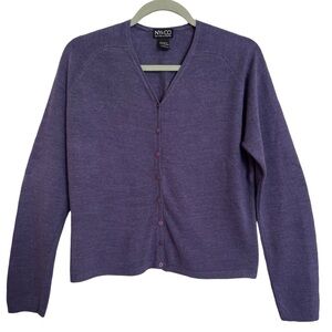 Ladies NY & CO soft purple sweater button down cardigan SZ Large